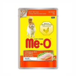 Me-O Pouch Tavuk, Pirinç ve Havuçlu Yetişkin Kedi Konservesi 80 Gr - Me-O