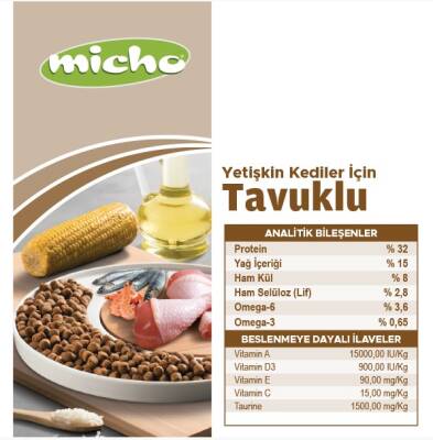 Micho Tavuklu Hamsili Yetişkin Kedi Maması 1,5 kg - 4