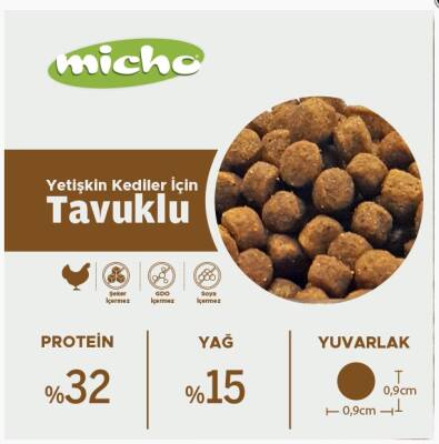 Micho Tavuklu Hamsili Yetişkin Kedi Maması 1,5 kg - 3