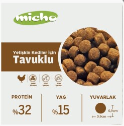 Micho Tavuklu Hamsili Yetişkin Kedi Maması 15 kg - 2