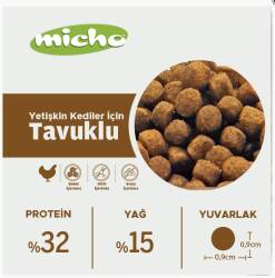 Micho Tavuklu Hamsili Yetişkin Kedi Maması 15 kg - 3