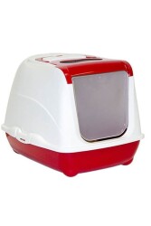 Moderna Flip Kapalı Kedi Tuvaleti Kırmızı 50 cm - Moderna