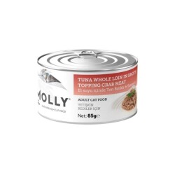 Molly Et Suyu İçinde Ton Balıklı ve Yengeçli Tahılsız Yetişkin Kedi Konservesi 85 Gr - Molly