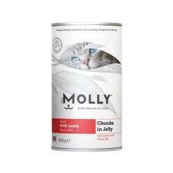 Molly Jöle İçinde Parça Kuzu Etli Yetişkin Kedi Konservesi 400 Gr - Molly