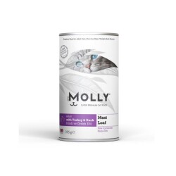 Molly Parça Hindi ve Ördek Etli Ezme Yetişkin Kedi Konservesi 395 Gr - Molly