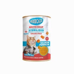 Moochie Kısırlaştırılmış Kediler İçin Somonlu ve Balkabaklı Kedi Çorbası 135 ml - Moochie