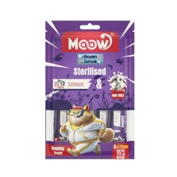 Moow Creamy Somonlu ve Keçi Sütlü Kısırlaştırılmış Sıvı Krema Kedi Ödülü 6x12 gr - Moow