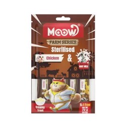 Moow Creamy Tavuklu ve Keçi Sütlü Kısırlaştırılmış Sıvı Krema Kedi Ödülü 6x12 gr - Moow