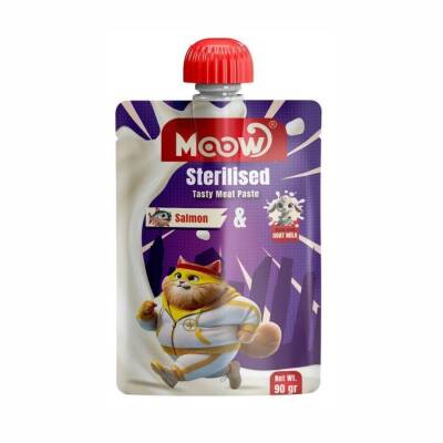 Moow Taze Somonlu ve Keçi Sütlü Kısırlaştırılmış Kedi Et Ezmesi 90 gr - 1