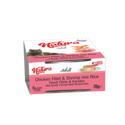 Natura Jöle İçinde Tavuk Fileto ve Karidesli Yetişkin Kedi Konservesi 70 Gr - Natura