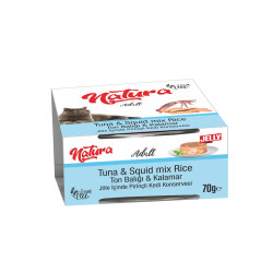Natura Ton Balıklı Kalamarlı Yetişkin Kedi Konservesi 70 gr - Natura