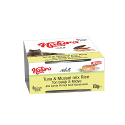 Natura Ton Balıklı ve midyeli Yetişkin Kedi Konservesi 70 Gr - Natura
