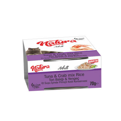 Natura Ton Balıklı ve Yengeçli Yetişkin Kedi Konservesi 70 gr - 1