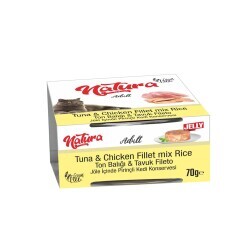 Natura Ton ve Tavuk Etli Yetişkin Kedi Konservesi 70 gr - Natura