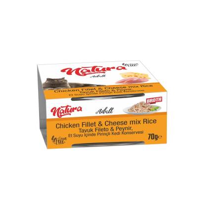 Natura Tavuk Fileto ve Peynirli Yetişkin Kedi Konservesi 70 gr - 1