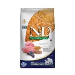 N&D Düşük Tahıllı Kuzu Etli Yaban Mersinli Orta ve Büyük Irk Yetişkin Köpek Maması 2,5 kg - N&D
