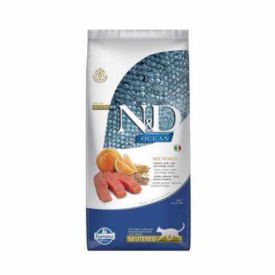 N&D Düşük Tahıllı Somon Balıklı ve Portakallı Kısırlaştırılmış Yetişkin Kedi Maması 10 kg - 2