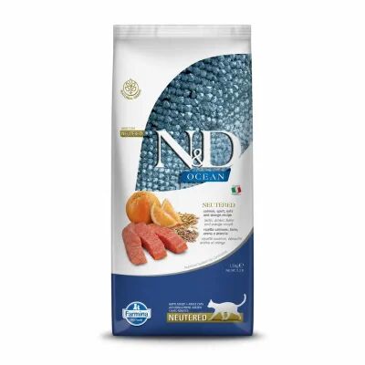 N&D Düşük Tahıllı Somon Balıklı ve Portakallı Kısırlaştırılmış Yetişkin Kedi Maması 10 kg