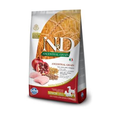 N&D Düşük Tahıllı Tavuklu Narlı Küçük ve Orta Irk Yaşlı Köpek Maması 2,5 kg - 2