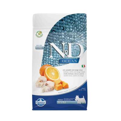 N&D Ocean Tahılsız Bal Kabaklı Morina Balıklı ve Portakallı Küçük Irk Yetişkin Köpek Maması 800 gr - 2