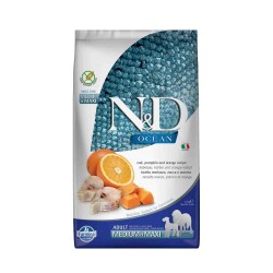 N&D Ocean Tahılsız Balkabaklı Morina Balıklı Orta ve Büyük Irk Köpek Maması 2,5 kg - N&D