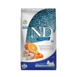 N&D Ocean Tahılsız Balkabaklı Morina Balıklı ve Portakallı Küçük Irk Yetişkin Köpek Maması 2,5 kg - N&D