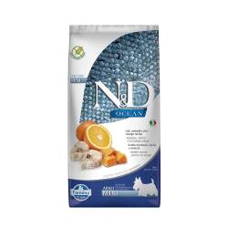 N&D Ocean Tahılsız Balkabaklı Morina Balıklı ve Portakallı Küçük Irk Yetişkin Köpek Maması 7 kg - N&D