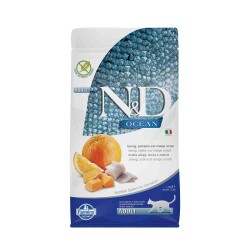 N&D Ocean Balkabaklı Ringa Balık ve Portakallı Yetişkin Kedi Maması 1,5 kg - N&D