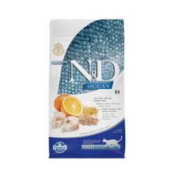 N&D Ocean Düşük Tahıllı Morina Balıklı Portakallı Yetişkin Kedi Maması 1,5 kg - N&D