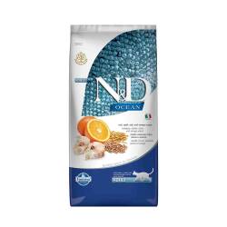 N&D Ocean Düşük Tahıllı Morina Balıklı ve Portakallı Yetişkin Kedi Maması 10 kg - N&D