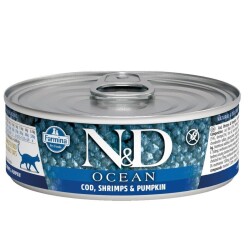 N&D Ocean Morina Balığı Karides Balkabağı Yavru Kedi Konservesi 80 gr - N&D