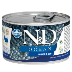 N&D Ocean Mini Somonlu ve Morina Balıklı Yetişkin Köpek Konservesi 140 gr - N&D