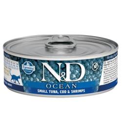 N&D Ocean Ton ve Morina Balıklı Karidesli Yetişkin Kedi Konservesi 80 gr - N&D