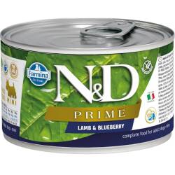 N&D Prime Mini Kuzu Etli ve Yaban Mersinli Yetişkin Köpek Konservesi 140 gr - N&D