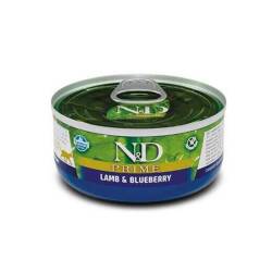 N&D Prime Tahılsız Kuzu Etli ve Yaban Mersinli Yetişkin Kedi Konservesi 70 gr - N&D