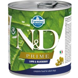 N&D Prime Tahılsız Kuzu Etli ve Yaban Mersinli Yetişkin Köpek Konservesi 285 gr - N&D