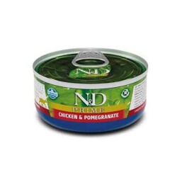 N&D Prime Tahılsız Tavuk ve Narlı Yetişkin Kedi Konservesi 70 gr - N&D