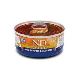 N&D Pumpkin Balkabaklı Tahılsız Kuzu Etli ve Yaban Mersinli Kedi Konservesi 70 gr - N&D