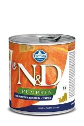 N&D Pumpkin Balkabaklı Tahılsız Kuzu Etli ve Yaban Mersinli Starter Yavru Köpek Konservesi 285 gr - N&D