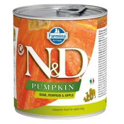 N&D Pumpkin Balkabaklı Tahılsız Yaban Domuzu ve Elmalı Yetişkin Köpek Konservesi 285 gr - N&D