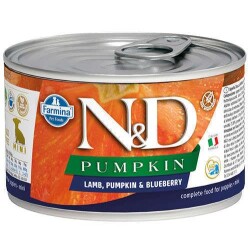 N&D Pumpkin Mini Balkabaklı Kuzu Etli ve Yaban Mersini Yavru Köpek Konservesi 140 gr - N&D