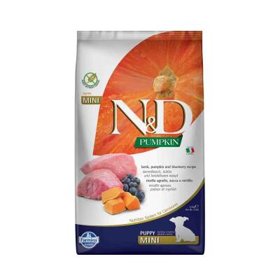 N&D Pumpkin Tahılsız Bal Kabaklı Kuzu Etli Yaban Mersinli Küçük Irk Yavru Köpek Maması 2,5 kg - 1