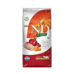 N&D Pumpkin Tahılsız Bıldırcın Etli Bal Kabaklı ve Narlı Kısırlaştırılmış Kedi Maması 5 kg - N&D