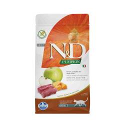 N&D Pumpkin Tahılsız Geyik Etli Bal Kabaklı ve Elmalı Yetişkin Kedi Maması 1,5 kg - N&D