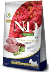 N&D Quinoa Tahılsız Kilo Problemli Kuzulu Küçük Irk Yetişkin Köpek Maması 2,5 kg - N&D