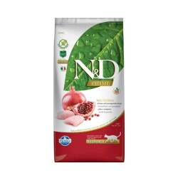 N&D Tahılsız Tavuk Narlı Kısırlaştırılmış Yetişkin Kedi Maması 10 kg - N&D