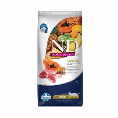 N&D Tropical Selection Düşük Tahıllı Kuzu Etli ve Tropikal Meyveli Kısırlaştırılmış Kedi Maması 10 kg - 1