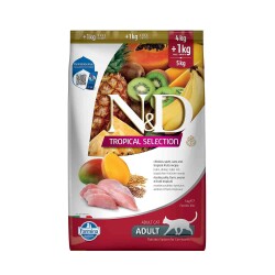 N&D Tropical Selection Düşük Tahıllı Tavuklu ve Tropikal Meyveli Yetişkin Kedi Maması 4 + 1 kg Hediyeli! - N&D