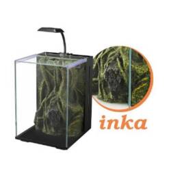 Nubios Inca Dekorlu Nano Akvaryum Siyah 20x22x29 Cm - Nubios