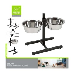 Nunbell Ayaklı İkili Çelik Mama Kabı 20 Cm - Nunbell